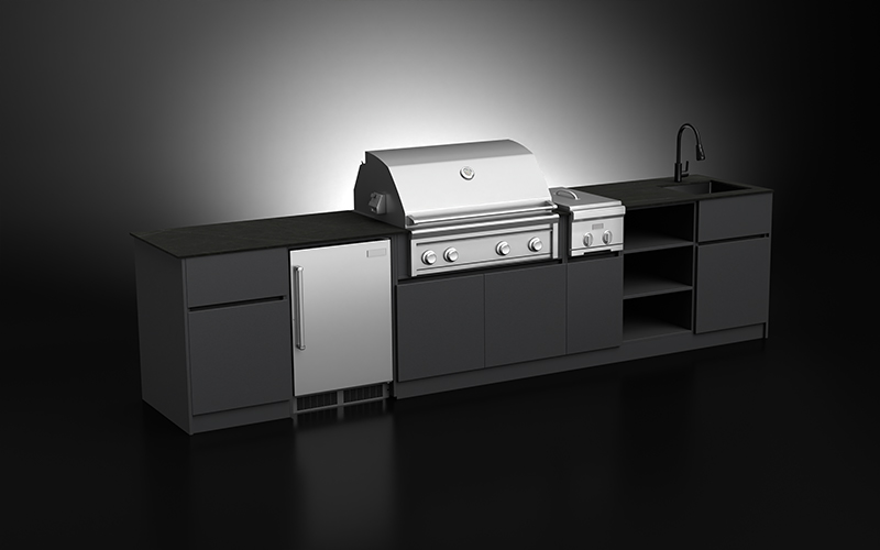 3.5-Meter-Extruded-Aluminium-Outdoor-BBQ-Cabinetry-For-36-Grill-And-Side-Burner